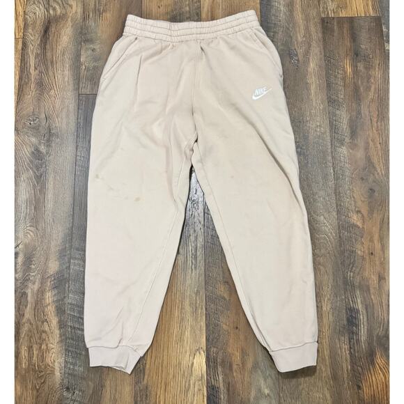 Nike Beige Jogger Sweatpants Men’s XL Logo Lounge Pants Casual Streetwear - Picture 1 of 7